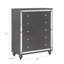 Commode à 5 tiroirs 1 pièce de style contemporain Glam