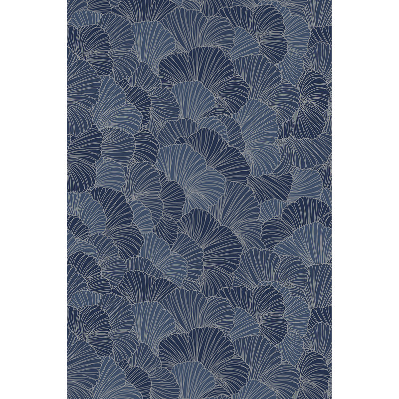 Papier peint floral, Bleu