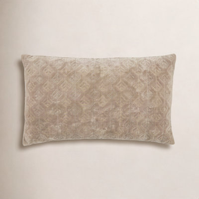 Gretchen Embroidered Cotton Lumbar Throw Pillow