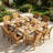 All Weather Outdoor Table and Chairs 10 Pieces Patio Dining Sets Outside Furniture With Umbrella Hole& Aluminum Frame HIPS Modern Patio Dining Set for 8 Person for Outside Backyard/Porch/Deck, 2-Tables 8-Chairs, Teak-123192679