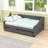 Full Size Linen Upholstered Daybed with Two Drawers-1287368257
