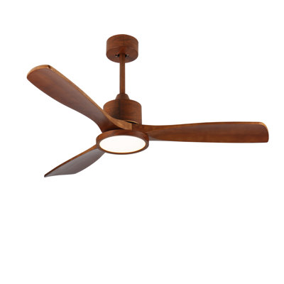 52 inch  Wood Ceiling Fans with Lights and Remote, Modern  Low Profile Ceiling Fan with Light, 6 Speed, Reversible DC Motor, for Bedroom/Outdoor/Farmhouse/Patios