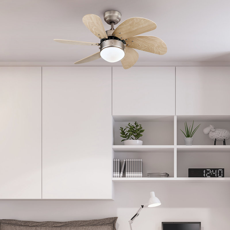 Jerseyville 30'' Ceiling Fan with Light Kit, Brushed Aluminum