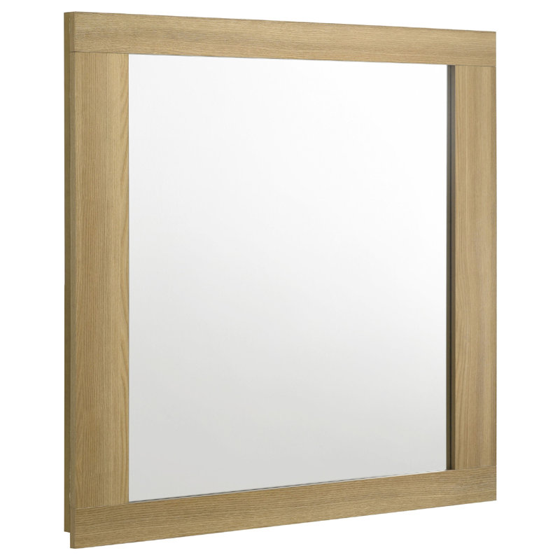 Miroir de commode rectangulaire Hyle, design d'inspiration italienne, bois brun