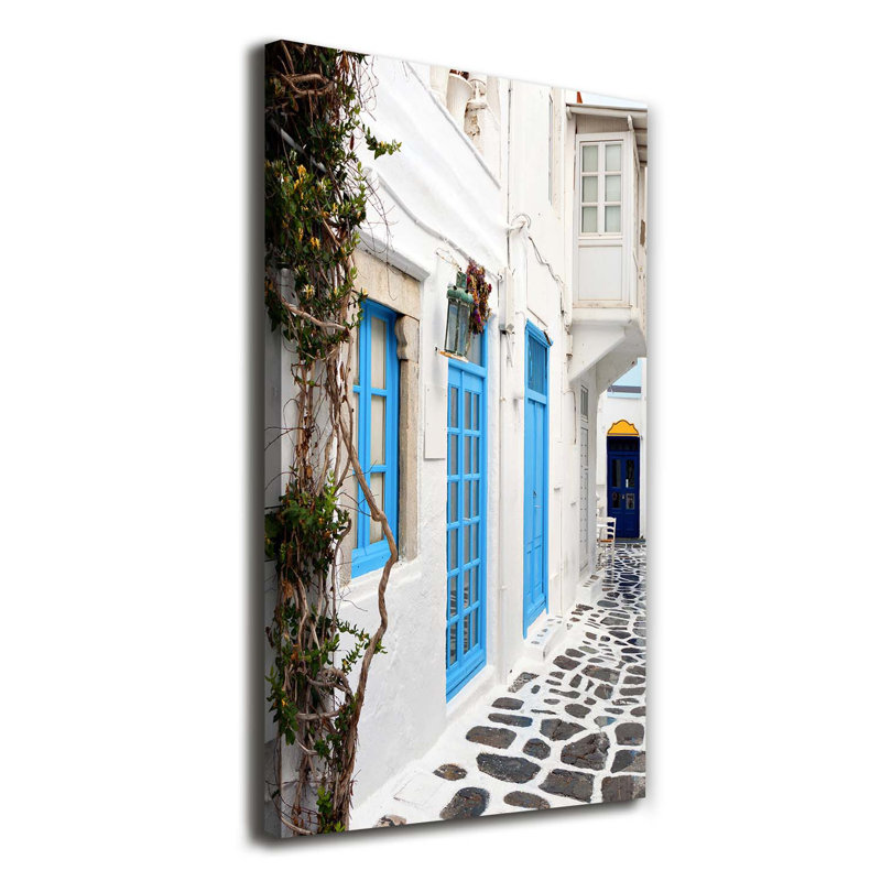 Greek Streets - Wrapped Canvas Print