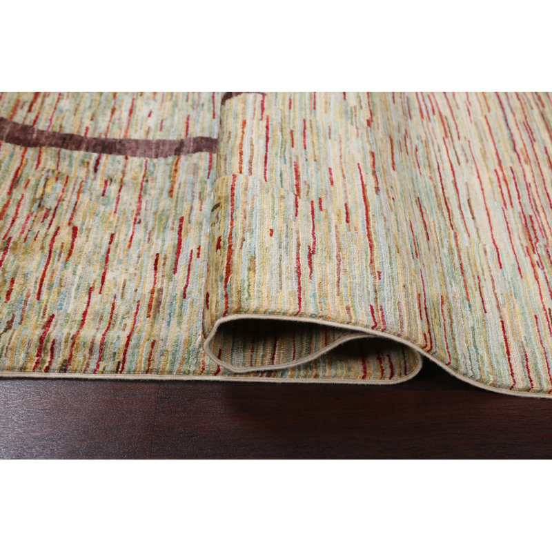 Tapis à motif de légumes Gabbeh Kashkoli noué à la main 4 x 6