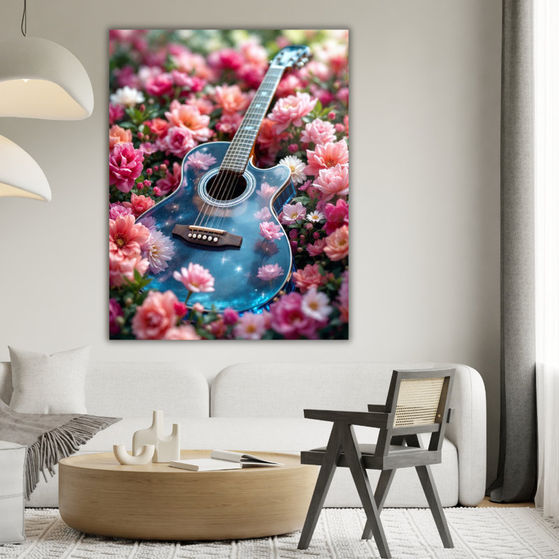 Art mural floral en verre trempé, 16" H x 12" W