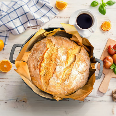 Pirecart 7 Qt 2 In 1  Cast Iron Dutch Oven Pot, Pre-seasoned Pot And Skillet As A Lid , For Oven, Stove, Grill, Campfire