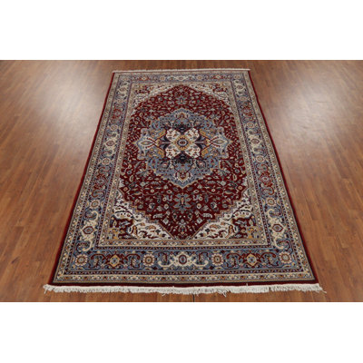 Geometric Red Traditional Turkish Area Rug 6x10