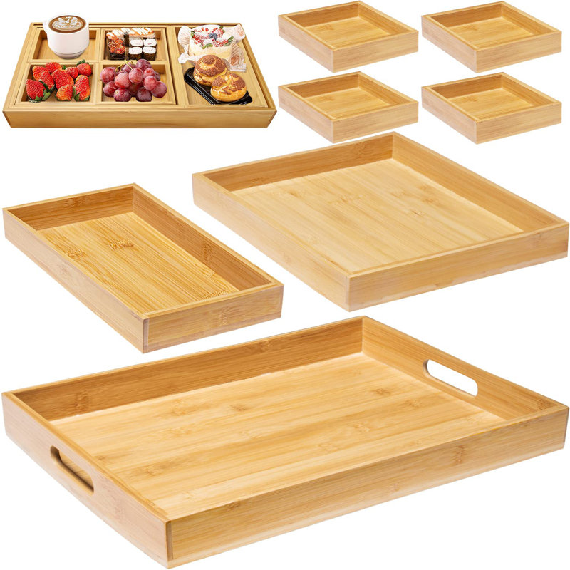Fynche Solid Wood Tray, Yellow