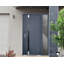 Porte d'entrée extérieure prémontée en acier Cynex 6777 grise, fenêtre latérale extérieure avec inserts en acier inoxydable, style moderne, peinte - L 36 + 12 x H 80 - Ouverture extérieure à droite-93484038-93484031-93484016