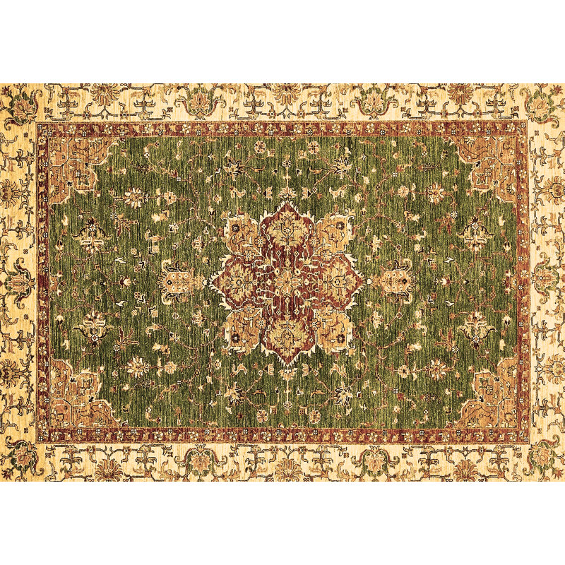 Bitha Abstract 378 Brown Machine Washable Area Rugs, Rectangle 2' x 4'
