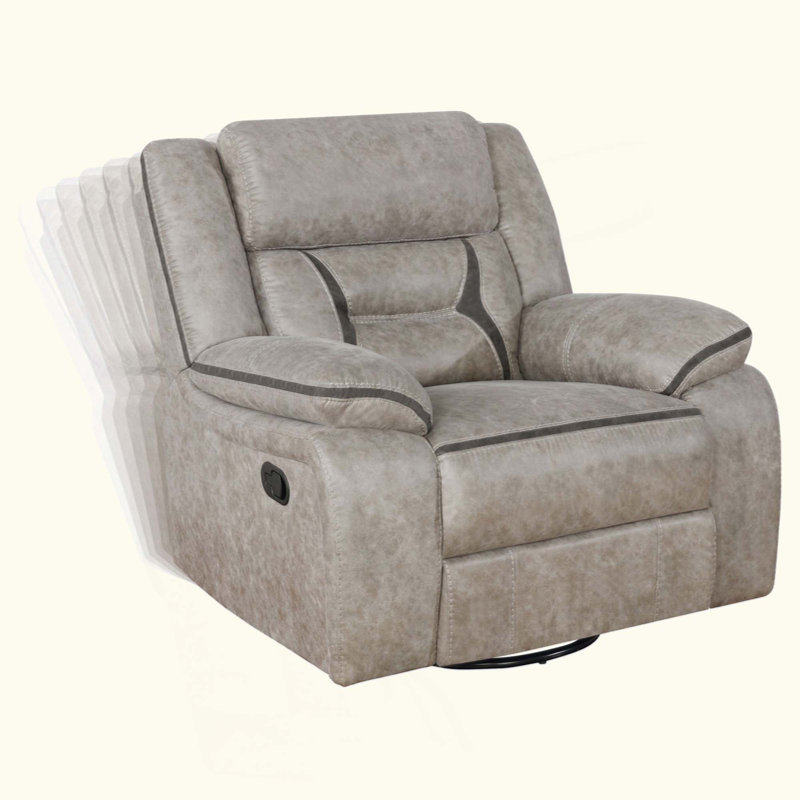 Fauteuil inclinable et pivotant rembourré avec accoudoirs coussinés