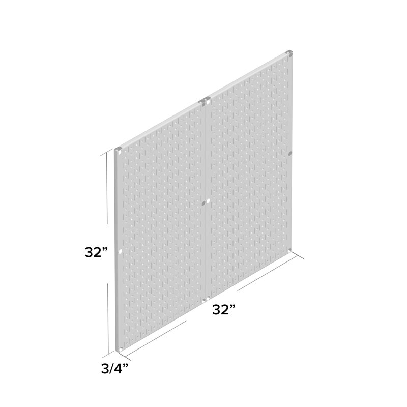 Panneau perforé en acier de 32 po x 32 po, Noir