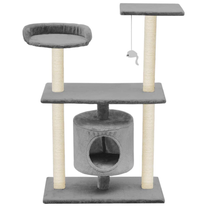 vidaXL Cat Tree Engineered wood Medium Cat Tree Rectangular, Grey