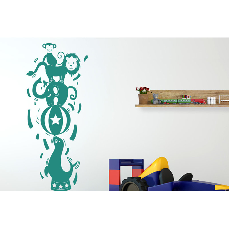 Animals Wall Decal, Aqua Green