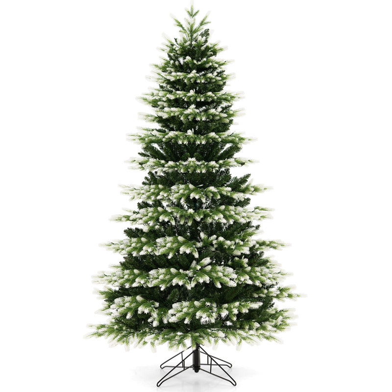 7 ft Green and White Christmas Tree with LED Lights and Remote