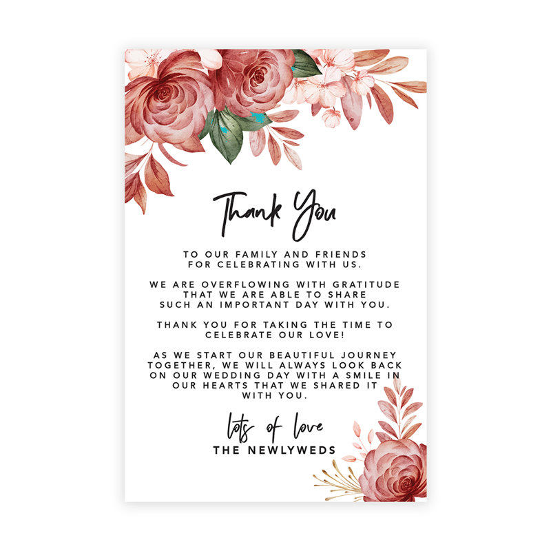 Coffret de 56 cartes de mariage Boho