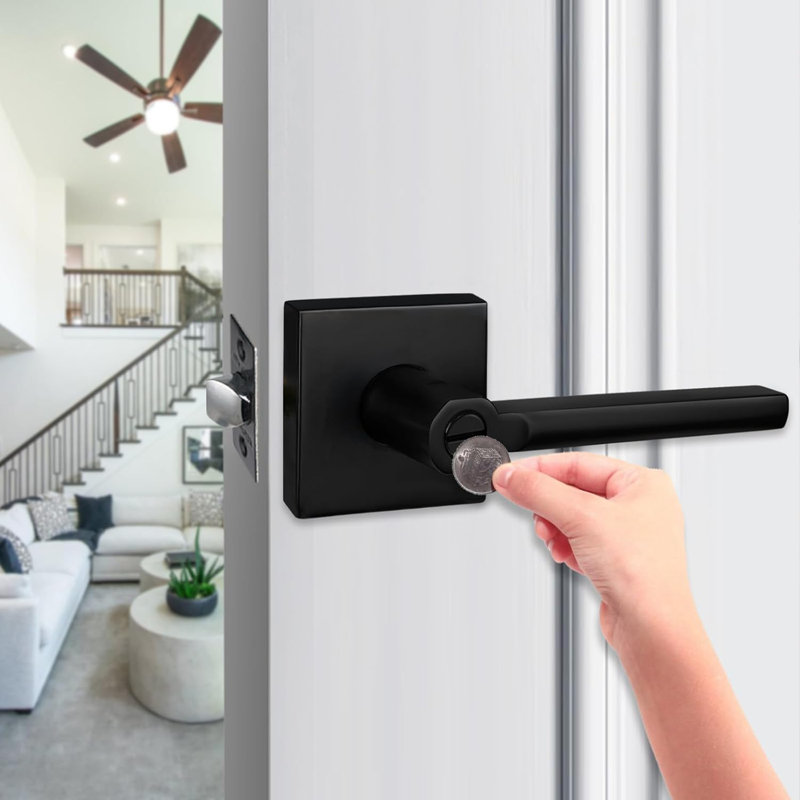 Matt Black Privacy (Bed & Bath) Door Lever