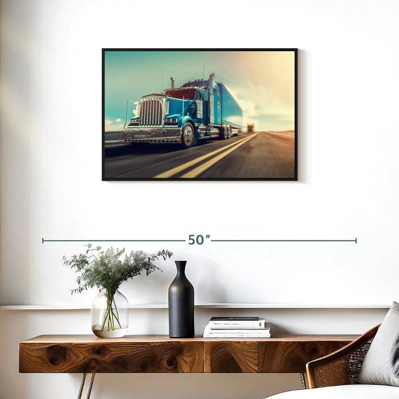 Camion, Cadre flottant noir, 31 po x 21 po