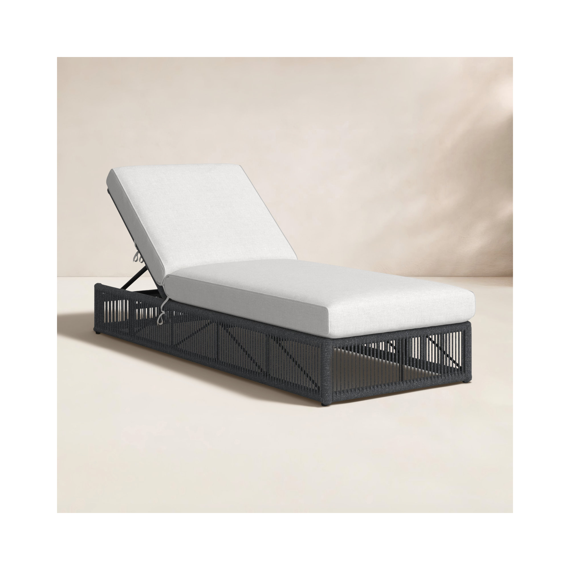 78.25'' Outdoor Olefin Rope Chaise Lounge, Echo Ash Sunbrella®