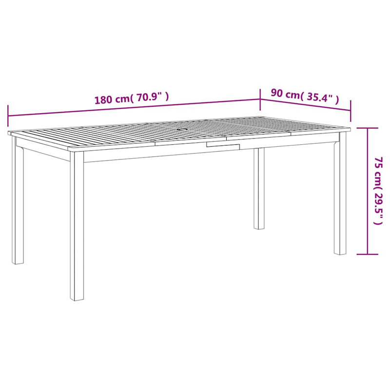 Garden Dining Set, Black