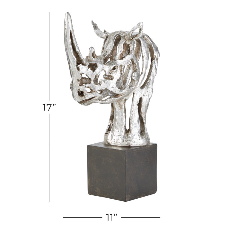 Tête de rhinocéros avec base rectangulaire Mattalyn