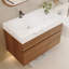 Meuble-lavabo flottant moderne avec plateau en pierre frittée sans soudure et lavabo en céramique