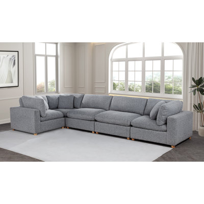 Ensemble modulaire 5 pièces en tissu Teddy Boucle