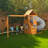 Castlewood Wooden Swing Set, Grey Slide-122659966