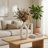 Modern Wood Cut-Out Table Vase for Home Decor - Tall Flower Vase for Shelves, Office Desks, and Kitchen Counter Accent - 14", White-592256771
