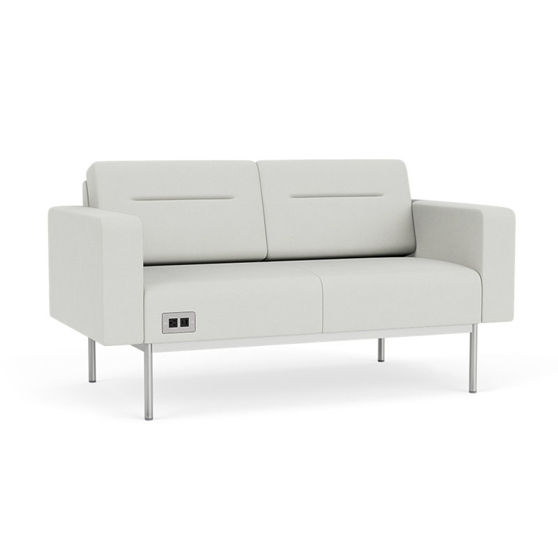 Causeuse de réception Darsey, Avec alimentation, Argent argent, Ombre portes ouvertes