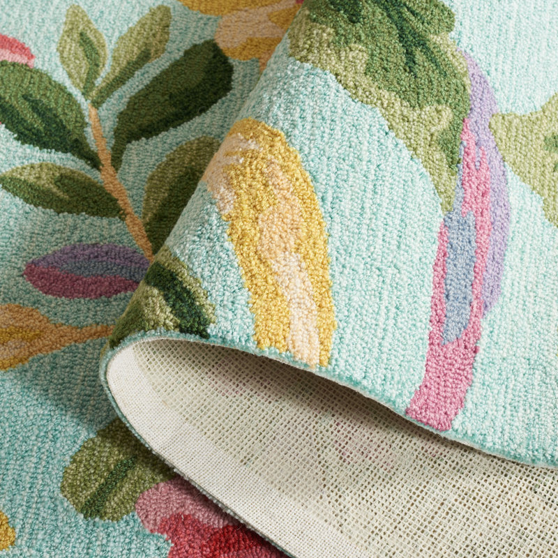 Easy Care Hand Tufted Performance Floral Rug, Rectangle 5' x 8'