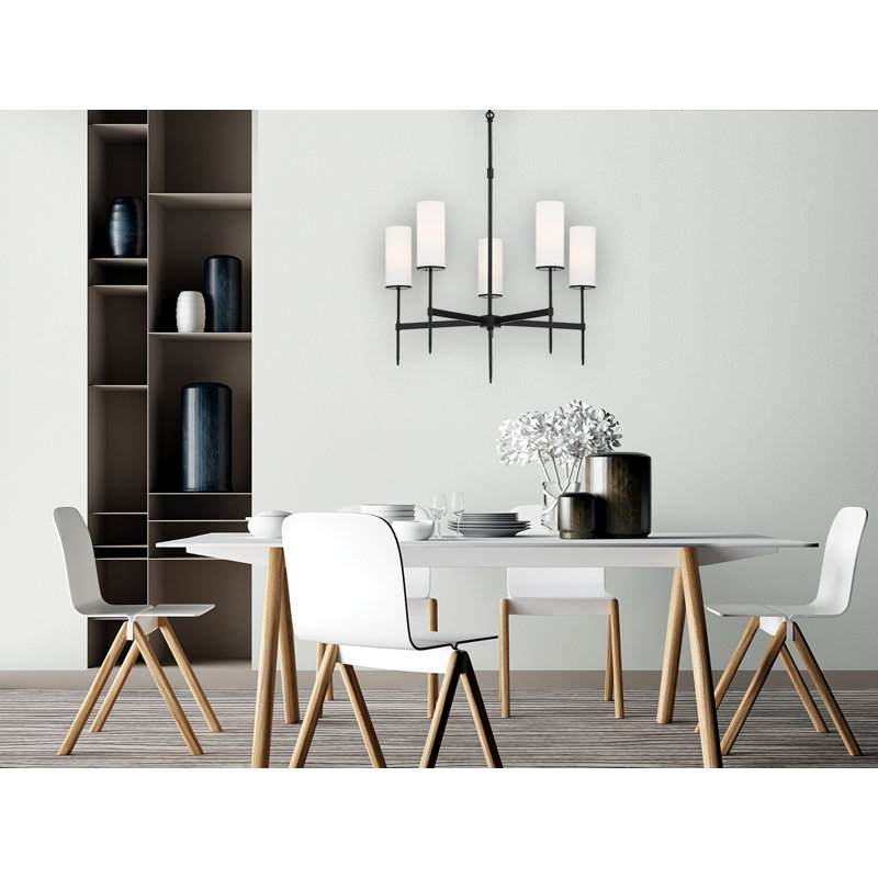 Latitude Run First Avenue Coal With Etched White Chandelier