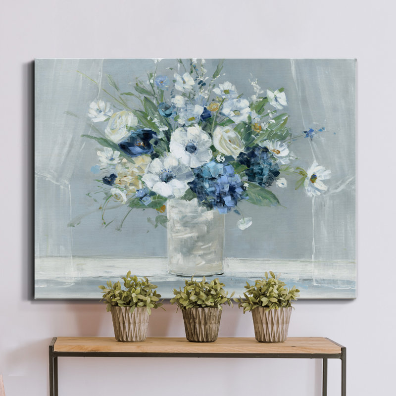 «Be Happy Blue» par J Paul, reproduction d'art sur toile tendue, H 20 po x l 16 po x P 1 po