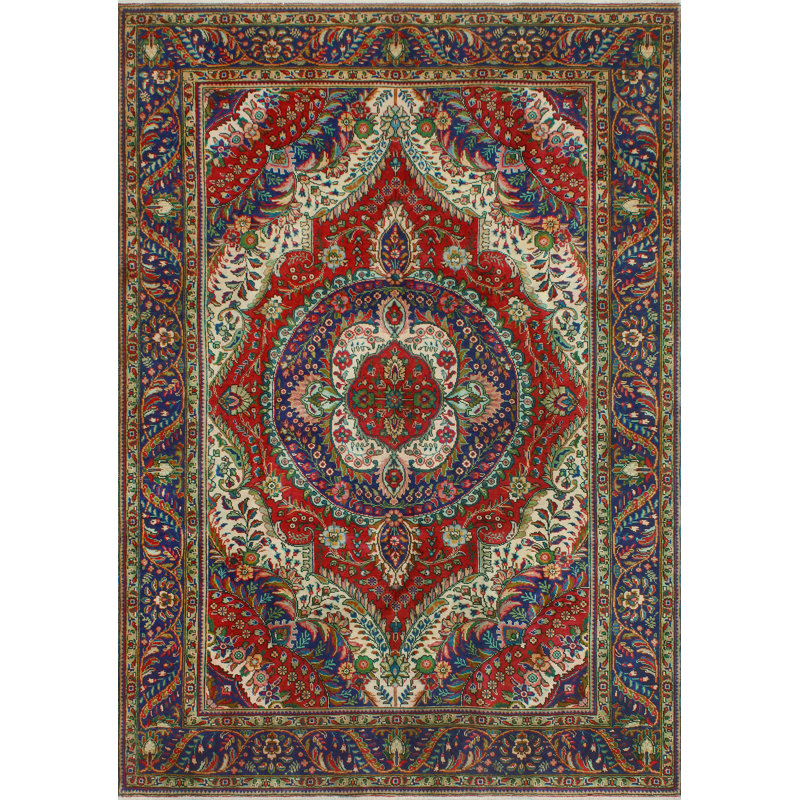 Khurram Distressed Amia Red Rug
