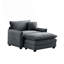 Canapé simple à assise profonde avec repose-pieds et coussin-1925025175