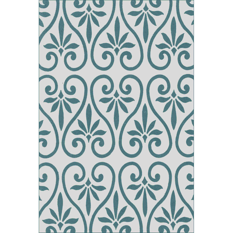 Motif ornemental bleu sarcelle, H 18 po x l 12 po x P 1,25 po