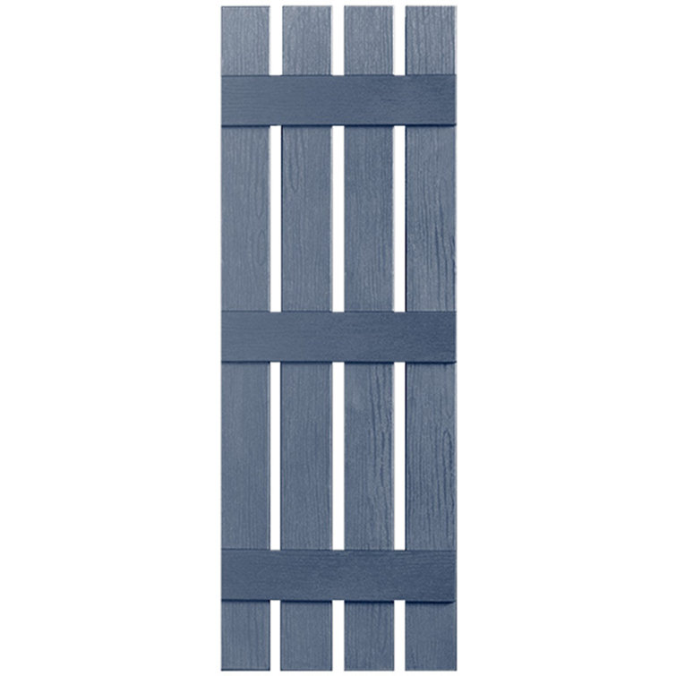 Three Batten, Four Board Open Vinyl Shutters Pair