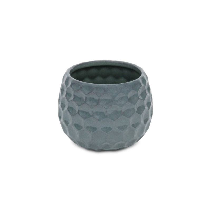 Pot à fleurs en céramique Eddins, Bleu, H 4 po x l 4,25 po x P 4,25 po