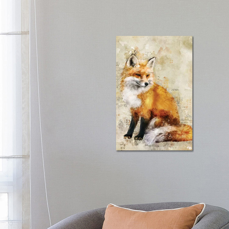 Fox 1 Piece Wrapped Canvas Painting, 66.04 cm H x 45.72 cm W x 1.91 cm D