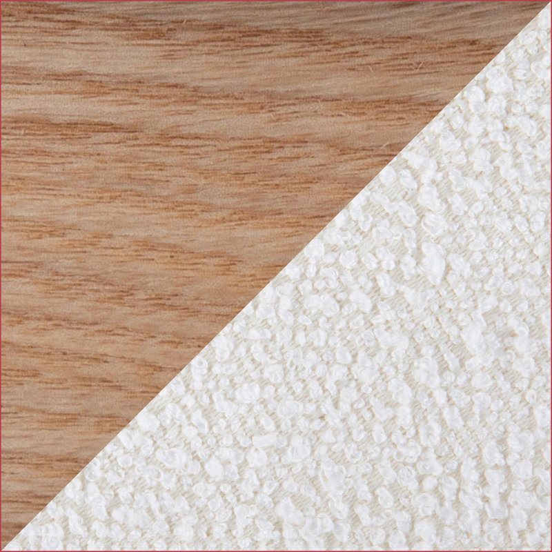 Ensemble de 2 repose-pieds de style contemporain pour petits espaces avec tissu crème & amp; Base en bois naturel | Noyer brun | Bois naturel