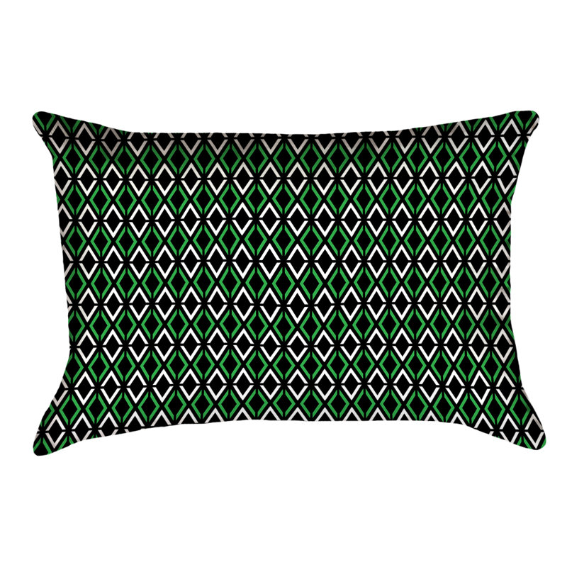 Housse de coussin Katelyn Elizabeth, Simili suède, Noir / Vert