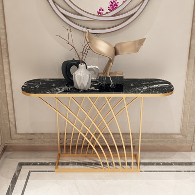 Oval Marble Console Table