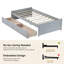 Lit simple pour enfant en bois massif avec 2 tiroirs-297833782