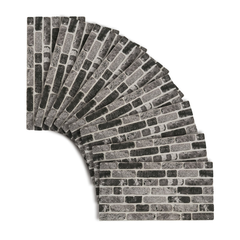 Panneaux muraux 3D en fausse brique, panneau mural décoratif en mousse légère pour l'intérieur et l'extérieur, résistant à l'eau, 20 po x 40 po (ensemble de 9), couvre 48 pieds carrés