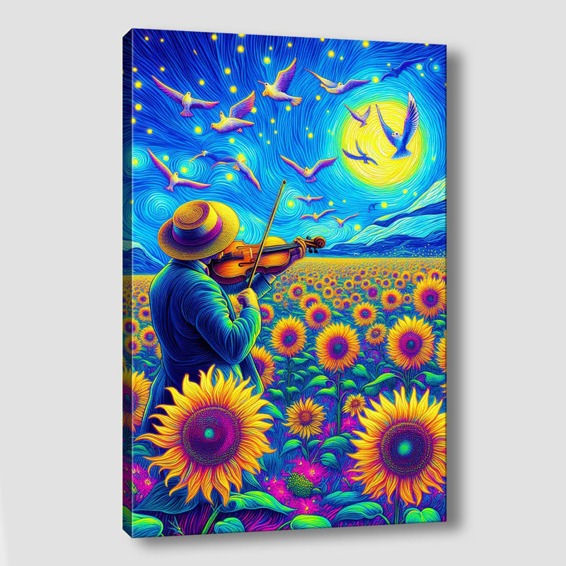 Peinture décorative sur toile, H 27,6 po x l 19,7 po