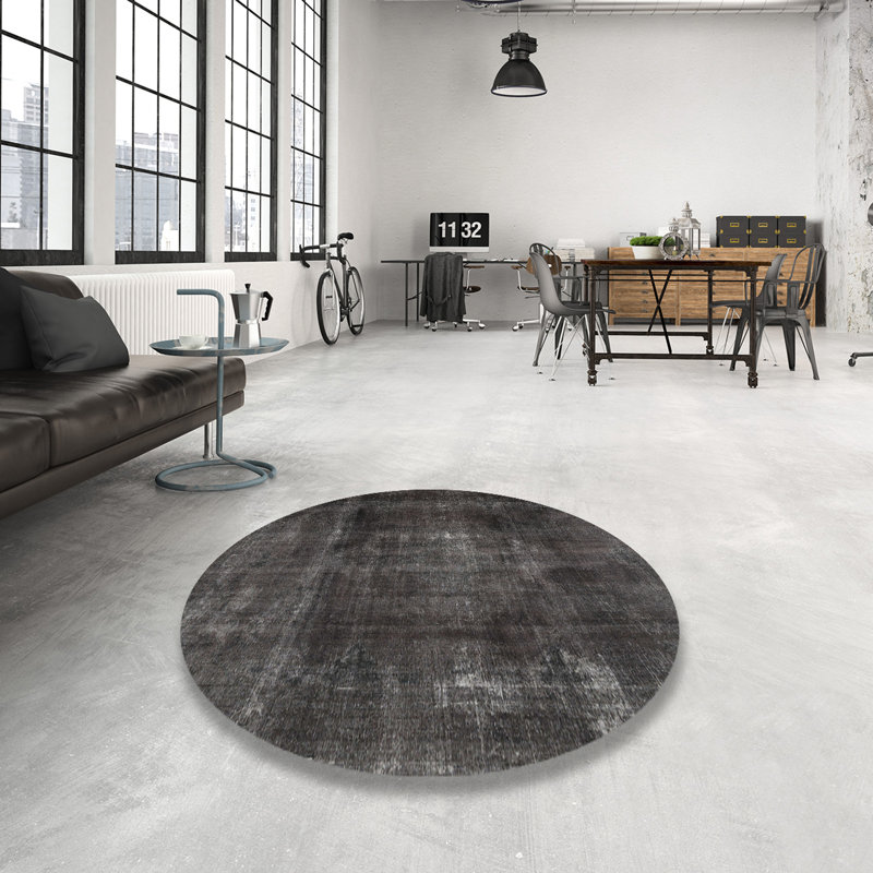 Tapis gris foncé Presnell, Rond 7 pi