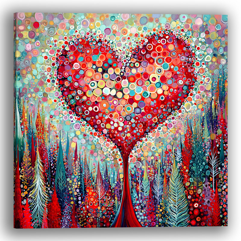 Heart Forest Bloom Wrapped Canvas Wall Art, 40"W x 40"H x 1.5"D
