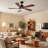 Modern Farmhouse Solid Wood Ceiling Fan With Light, Quiet DC Motor-371091127-371091122